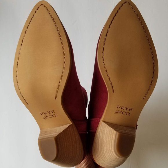 FRYE & CO Maley cranberry suede pull tab bootie - Picture 8 of 8